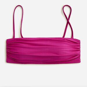 NWT J.Crew Ruched bandeau bikini top, Magenta Orchid XS